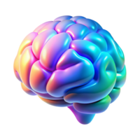 vibrant classic A holographic projection of a human brain, rotating slowly, different areas lighting up in different colors, illuminated by a soft, blue light.... png