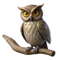 stunning creative A wise old owl perched on a gnarled branch, its eyes glowing in the moonlight, rendered in a detailed, realistic pencil sketch style original png