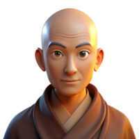 extraordinary abstract Portrait of a serene monk with a shaved head and flowing robes, illuminated by a single beam of light. Spiritual, minimalist style professional png