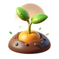 wonderful abstract A sprouting seed pushing through the soil, reaching towards the light, time lapse photography style authentic png