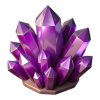 impressive classic A cluster of amethyst crystals, sparkling and multifaceted, dark background, gemstone photography style detailed png