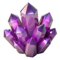 vibrant artistic A cluster of amethyst crystals, sparkling and multifaceted, dark background, gemstone photography style genuine png