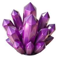 extraordinary creative A cluster of amethyst crystals, sparkling and multifaceted, dark background, gemstone photography style authentic png