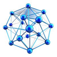 vibrant modern A complex network of interconnected lines and dots, glowing with a cool, blue light, data visualization style high resolution png