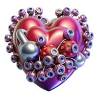 impressive contemporary A swarm of nanobots assembling a human heart, metallic sheen, microscopic detail, brightly lit operating room lighting, medical illustration style detailed png