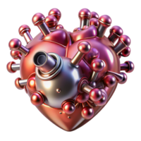 stunning traditional A swarm of nanobots assembling a human heart, metallic sheen, microscopic detail, brightly lit operating room lighting, medical illustration style high quality png