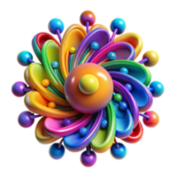 wonderful vintage A quantum computer processing data, visualized as swirling particles and energy fields, vibrant rainbow colours, abstract art style high quality png