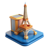 dramatic vintage A 3D printer creating a miniature replica of the Eiffel Tower, layer by layer, bright studio lighting, time lapse photography style authentic png