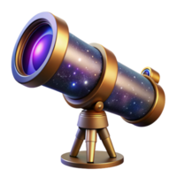 stunning abstract A telescope pointed towards a distant nebula, detailed metallic structure, starlight illuminating the lens, astrophotography style original png