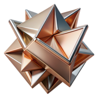 beautiful artistic A dynamic composition of sharp, angular shapes, rendered in metallic textures of chrome and copper, illuminated by harsh, industrial lighting, in a constructivist style high quality png