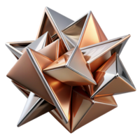 wonderful artistic A dynamic composition of sharp, angular shapes, rendered in metallic textures of chrome and copper, illuminated by harsh, industrial lighting, in a constructivist style premium png