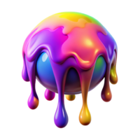impressive abstract An amorphous blob of vibrant, fluorescent paint, dripping and swirling in zero gravity, lit by a blacklight, in a psychedelic style genuine png