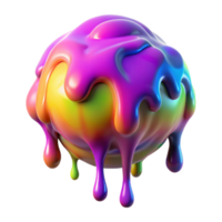 elegant minimalist An amorphous blob of vibrant, fluorescent paint, dripping and swirling in zero gravity, lit by a blacklight, in a psychedelic style high quality png