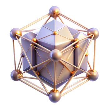 dramático criativo uma grupo do flutuando, geométrico formas, conectado de afinar, brilhando linhas, iluminado de uma macio, ambiente luz, dentro uma futurista, minimalista estilo Alto resolução png