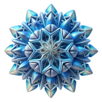 impressive classic A complex, fractal pattern resembling a frozen snowflake, rendered in icy blues and whites, illuminated by a cold, ethereal light, in a mathematical art style authentic png