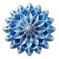 extraordinary classic A complex, fractal pattern resembling a frozen snowflake, rendered in icy blues and whites, illuminated by a cold, ethereal light, in a mathematical art style premium png