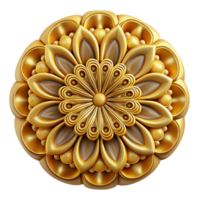 impressive creative A series of concentric circles radiating outwards, composed of intricate, filigree patterns, bathed in a soft, golden light, in an ornamental style professional png