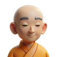 magnificent minimalist A serene monk with a shaved head and peaceful expression, soft natural lighting, minimalist photography style premium png