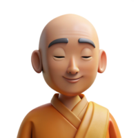 serene artistic A serene monk with a shaved head and peaceful expression, soft natural lighting, minimalist photography style premium png
