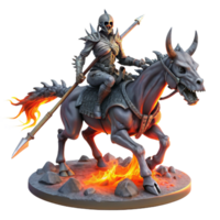 elegant creative A spectral Valkyrie riding a skeletal steed across a fiery battlefield, illustrated in the style of Frank Frazetta, dramatic chiaroscuro lighting, original png