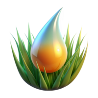 serene abstract A single dewdrop on a blade of grass, reflecting the sunrise, macro photography, hyperrealistic, vibrant colors high quality png