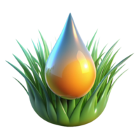 dramatic abstract A single dewdrop on a blade of grass, reflecting the sunrise, macro photography, hyperrealistic, vibrant colors genuine png