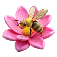 beautiful abstract A close up of a bee collecting pollen from a bright pink flower, macro photography, sharp focus, natural light professional png
