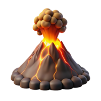 extraordinary vintage An erupting volcano spewing lava and ash, dramatic lighting, dark and fiery, apocalyptic high quality png