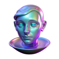 vibrant traditional A holographic projection of a human face glitching and distorting, floating in a dark void. Cool, flickering lighting. Abstract style exclusive png