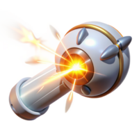 elegant artistic A powerful, energy weapon firing a beam of pure white light, the energy crackling around it. Bright, explosive lighting. Anime style exclusive png