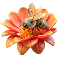 stunning abstract A close up of a bee collecting pollen from a vibrant flower, with detailed textures and warm colors. Macro photography, nature documentary style original png