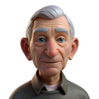 beautiful abstract Portrait of an elderly man with deep wrinkles, a weathered face, and a wise, gentle gaze, Rembrandt lighting, hyperrealistic style professional png