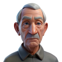 magnificent traditional Portrait of an elderly man with deep wrinkles, a weathered face, and a wise, gentle gaze, Rembrandt lighting, hyperrealistic style premium png