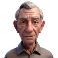 impressive artistic Portrait of an elderly man with deep wrinkles, a weathered face, and a wise, gentle gaze, Rembrandt lighting, hyperrealistic style genuine png