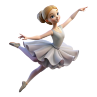 extraordinary contemporary Portrait of a graceful ballerina in a flowing tutu, mid leap, with a focused expression, soft lighting, impressionistic style high resolution png