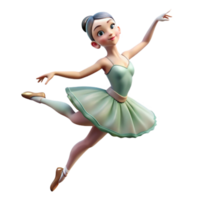 elegant minimalist Portrait of a graceful ballerina in a flowing tutu, mid leap, with a focused expression, soft lighting, impressionistic style high resolution png