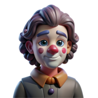wonderful artistic Portrait of a melancholic clown with smeared makeup, a forced smile, and sad eyes, dim lighting, dark and surreal style 4K png