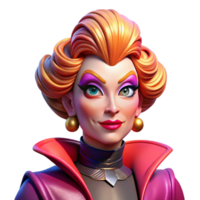 magnificent classic Portrait of a glamorous drag queen with extravagant makeup, a flamboyant pose, and a confident expression, vibrant and colorful lighting, pop art style professional png