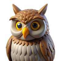 impressive classic Portrait of a wise owl with piercing yellow eyes, ruffled feathers, and a contemplative expression, warm lighting, detailed illustration style high resolution png