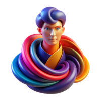 impressive classic Portrait of an abstract figure composed of swirling colors and geometric shapes, vibrant and dynamic lighting, abstract art style original png