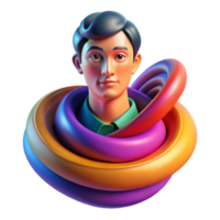 magnificent artistic Portrait of an abstract figure composed of swirling colors and geometric shapes, vibrant and dynamic lighting, abstract art style professional png