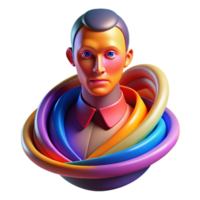 extraordinary abstract Portrait of an abstract figure composed of swirling colors and geometric shapes, vibrant and dynamic lighting, abstract art style professional png