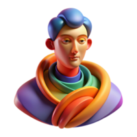 impressive modern Portrait of an abstract figure composed of swirling colors and geometric shapes, vibrant and dynamic lighting, abstract art style 4K png