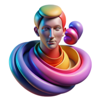 wonderful abstract Portrait of an abstract figure composed of swirling colors and geometric shapes, vibrant and dynamic lighting, abstract art style exclusive png