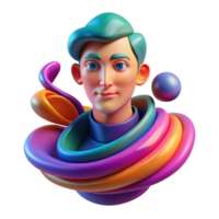 extraordinary abstract Portrait of an abstract figure composed of swirling colors and geometric shapes, vibrant and dynamic lighting, abstract art style 4K png