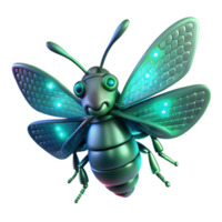 serene creative A solitary, bioluminescent drone insect with delicate, translucent wings hovering amidst falling binary code in a dimly lit, rainy alleyway. Photorealistic style 4K png