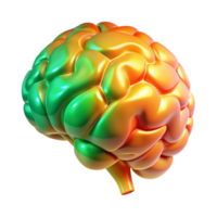 beautiful abstract A holographic projection of a human brain, rotating slowly and displaying complex neural networks in vibrant orange and green, lit by a cool, clinical light.... png
