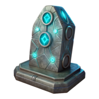 dramatic modern An ancient, weathered stone tablet displaying a futuristic holographic interface, pulsating with arcane symbols and glyphs, lit by flickering candlelight. Fantasy style exclusive png