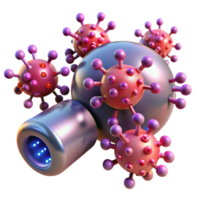 elegant creative A swarm of nanobots repairing damaged tissue within a human body, illuminated by microscopic fluorescence. Medical illustration style high resolution png