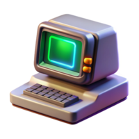extraordinary minimalist A vintage computer terminal displaying complex code, CRT monitor glow, dark room illuminated by the screen, retro futuristic style detailed png